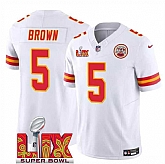 Men & Women & Youth Kansas City Chiefs #5 Hollywood Brown White 2025 Super Bowl LIX Patch F.U.S.E. Vapor Limited Stitched Jersey,baseball caps,new era cap wholesale,wholesale hats